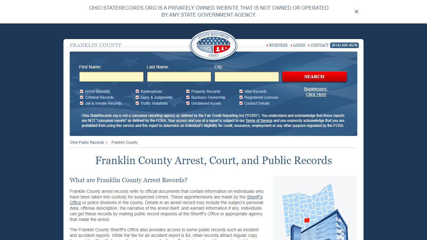 Franklin County Arrest, Court, and Public Records